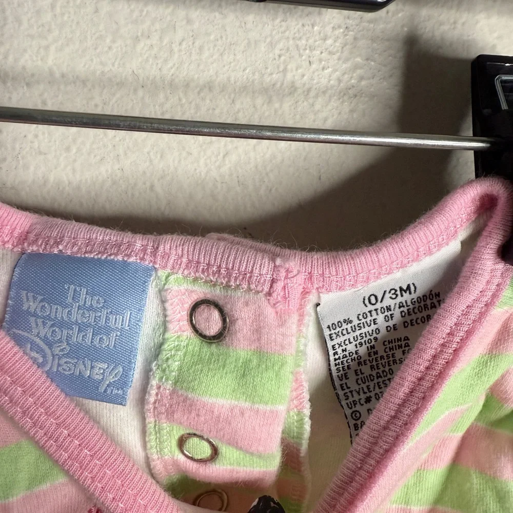Disney Piglet Baby Bodysuit - Pink and Light‎ Green Stripes